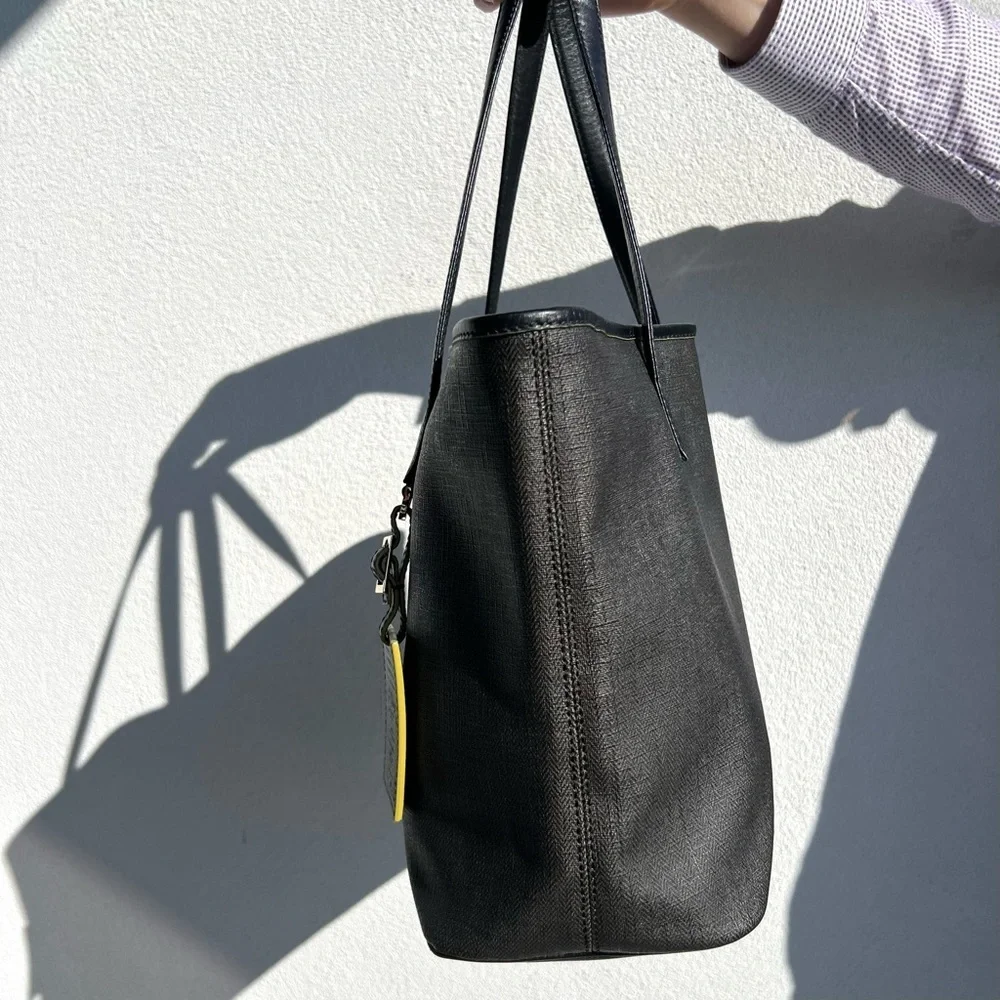 Bulgari Bvlgari Collezione Tote and Shoulder Bag Black Yellow Dark grey